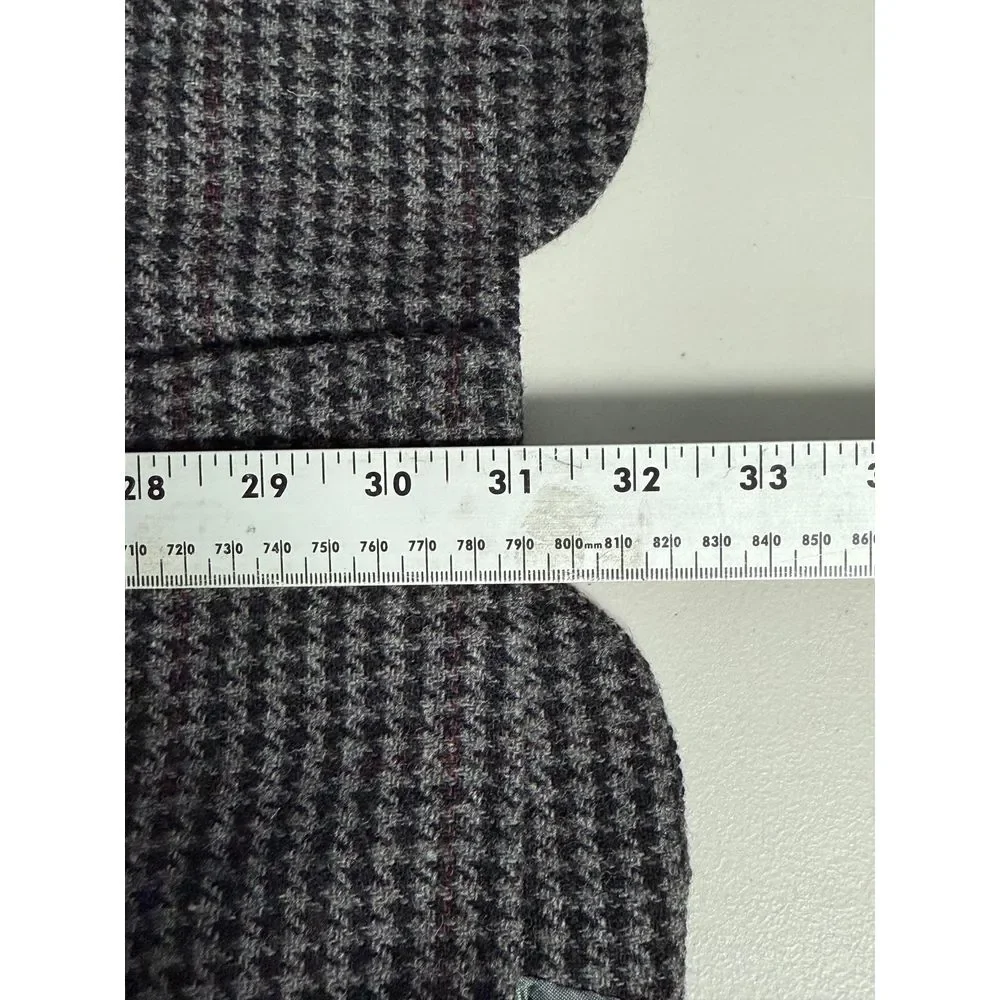 Vtg Houndstooth Blazer‎ Jacket Mens 44R Gray Lambswool Blend Eclectic Grandpa - Picture 13 of 14